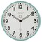 Mainstays Indoor 11.5" Round Mint Green Arabic Retro Schoolhouse Analog Wall Clock